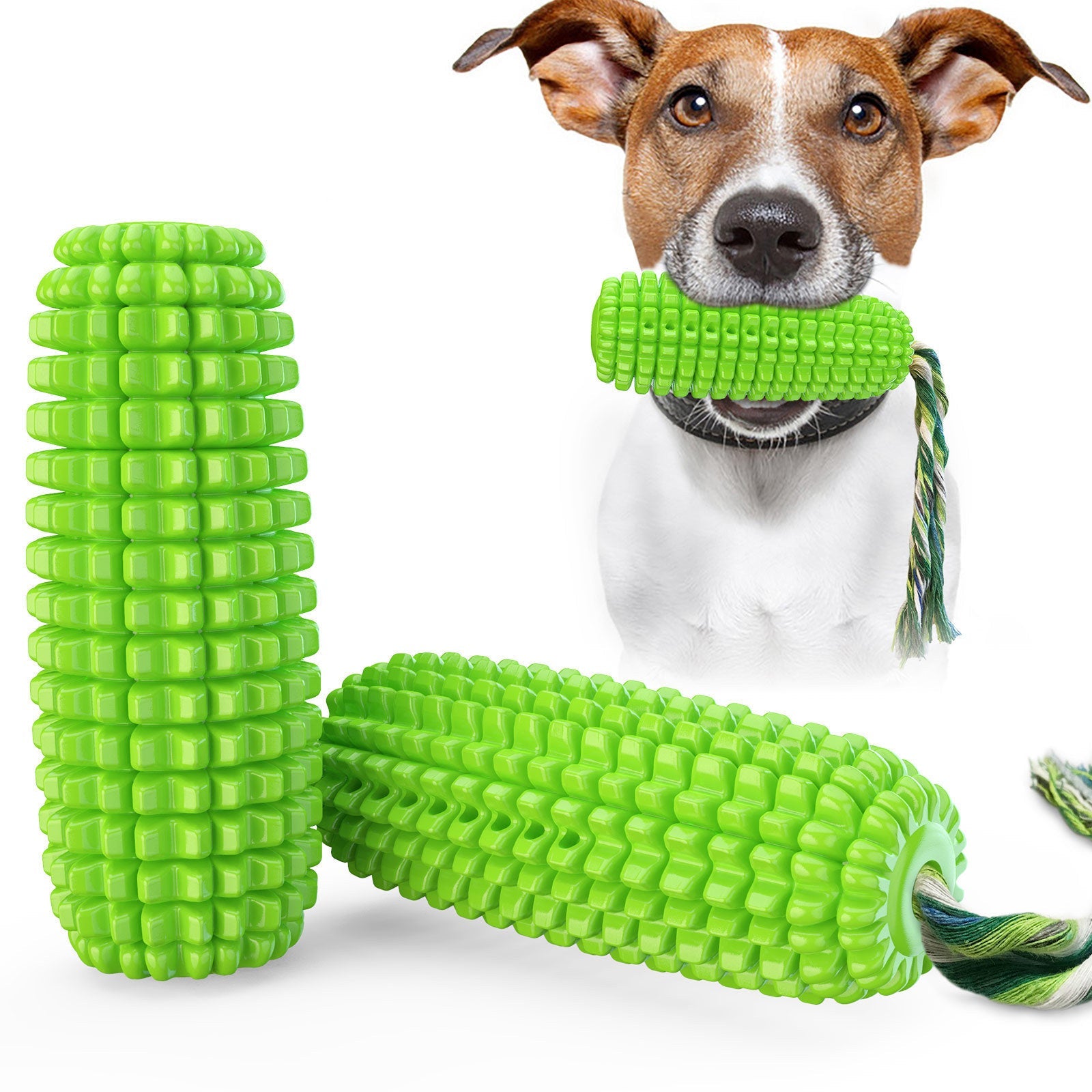 HKM-746003 Dog Toy Corn Molar Stick with Suction Cup and Sound Feature for Dental Health