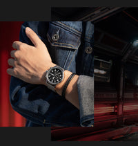 HKM-746067 Men's Multifunctional Chronograph Waterproof Watch with Stainless Steel Strap