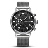 HKM-746067 Men's Multifunctional Chronograph Waterproof Watch with Stainless Steel Strap