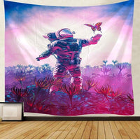 HKM-746259 Astronaut-Themed Multifunctional Tapestry, Blanket, and Beach Towel - 100% Polyester Fiber, Rectangle Shape