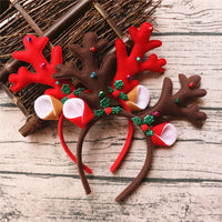 HKM-746323 Christmas Antler Headband for Kids and Adults, Cloth Material, Handmade Design, 25x25cm