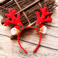 HKM-746323 Christmas Antler Headband for Kids and Adults, Cloth Material, Handmade Design, 25x25cm