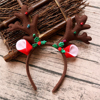 HKM-746323 Christmas Antler Headband for Kids and Adults, Cloth Material, Handmade Design, 25x25cm