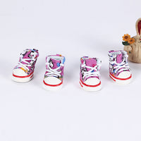 HKM-746387 Breathable Canvas Dog Sneakers with Soft Rubber Sole for Summer Protection