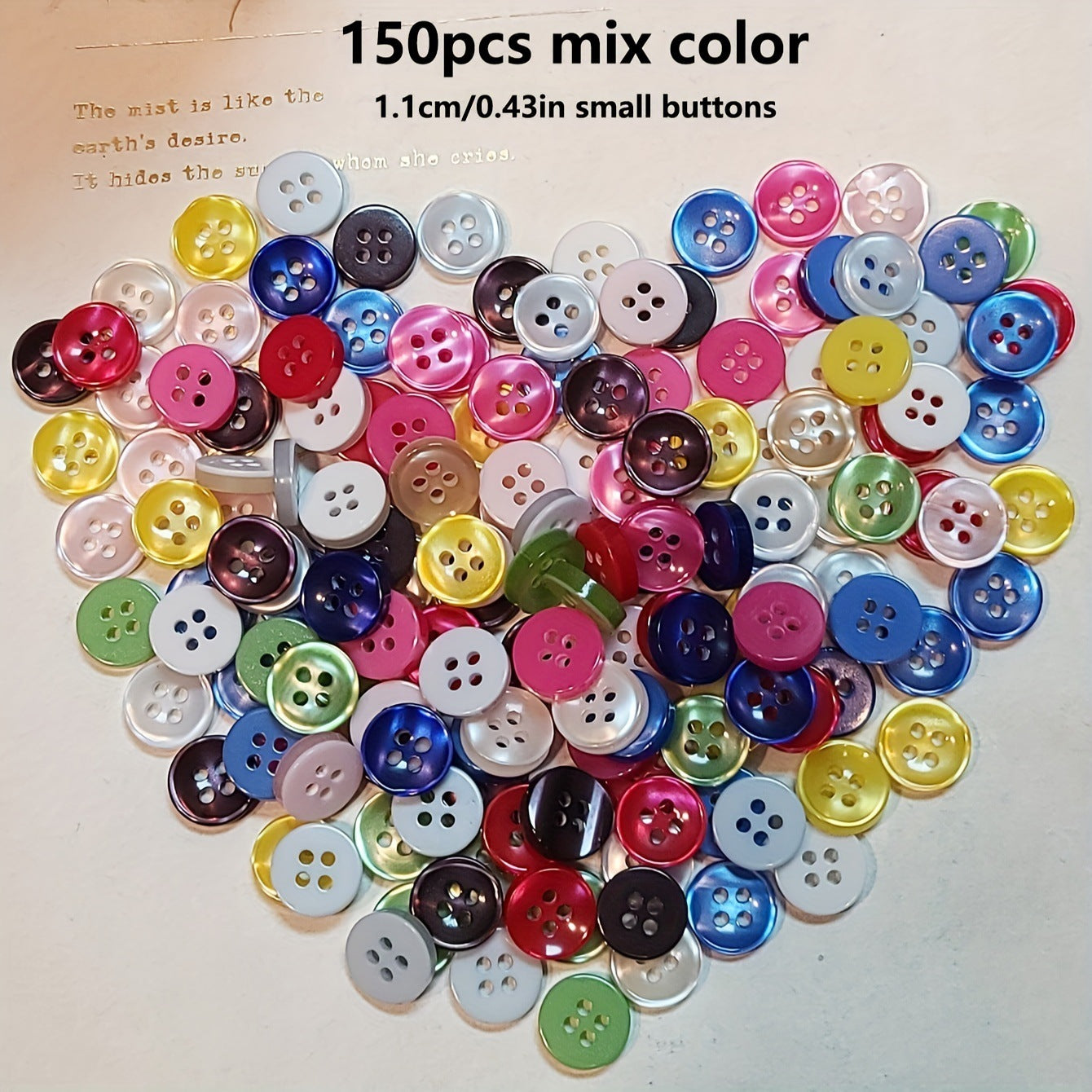 KTX-746387 Colorful Pearlescent Children's Shirt Buttons - 1.1cm Concave Design, 150 pcs