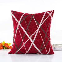 HKM-746387 Modern Striped Chenille Cushion Cover 45x45cm with Zipper Closure