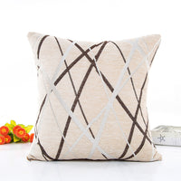 HKM-746387 Modern Striped Chenille Cushion Cover 45x45cm with Zipper Closure