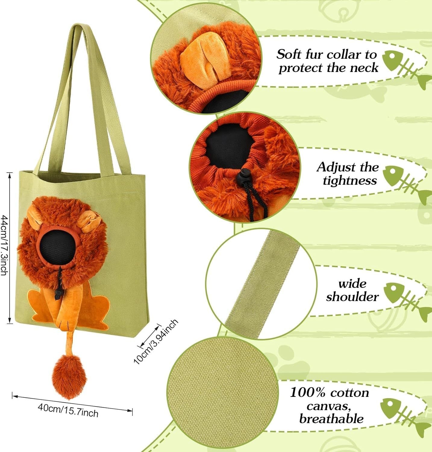 HKM-746387 Pet Travel Tote Bag for Small Cats and Dogs on the Go