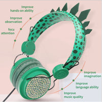 HKM-746451 Children's Wired Headset with Wheat Cartoon Design, 3.5mm Plug, Microphone, PVC Ear Muffs, Ideal for Kids
