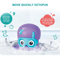 HKM-746515 Cute Octopus Pull and Go Baby Bath Toy for Kids Ages 2-4, Made of Plastic