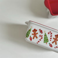 HKM-746515 Gingerbread Man Ceramic Baking Tray - Festive Tableware for Holiday Baking