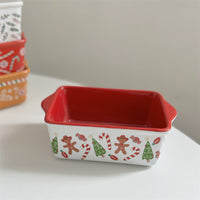 HKM-746515 Gingerbread Man Ceramic Baking Tray - Festive Tableware for Holiday Baking