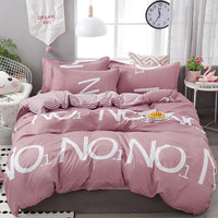 HKM-746707 Three-Piece Cotton Bedding Set for Students - Durable Quilt Cover and Sheet Set