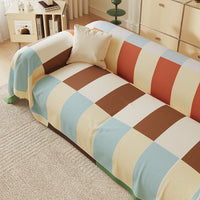 HKM-746707 Universal Houndstooth Sofa Cover - Modern Imitation Linen Dust Protection for All Seasons
