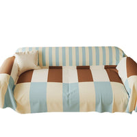 HKM-746707 Universal Houndstooth Sofa Cover - Modern Imitation Linen Dust Protection for All Seasons
