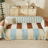 HKM-746707 Universal Houndstooth Sofa Cover - Modern Imitation Linen Dust Protection for All Seasons