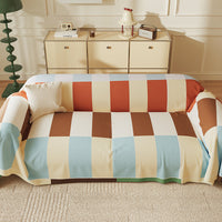 HKM-746707 Universal Houndstooth Sofa Cover - Modern Imitation Linen Dust Protection for All Seasons