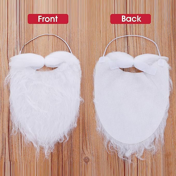 HKM-746835 Santa Claus Handlebar Mustache White Fake Beard for All Ages