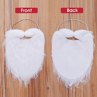HKM-746835 Santa Claus Handlebar Mustache White Fake Beard for All Ages