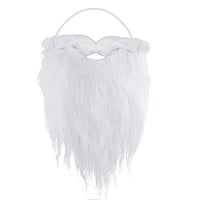 HKM-746835 Santa Claus Handlebar Mustache White Fake Beard for All Ages