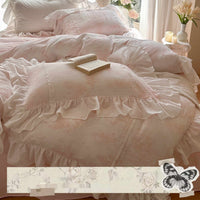 HKM-747027 Gentle Crinkled Cotton Four-Piece Duvet Set for 1.5m, 1.8m, and 2.0m Beds