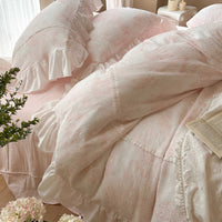 HKM-747027 Gentle Crinkled Cotton Four-Piece Duvet Set for 1.5m, 1.8m, and 2.0m Beds