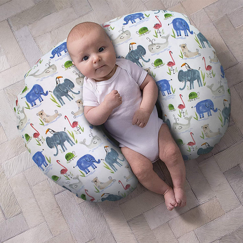 HKM-747027 Multifunctional Baby U-Shape Nursing Pillowcase in Removable Print Design