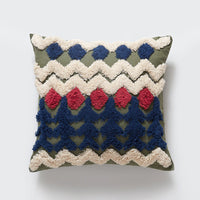 HKM-747091 Bohemian Handmade Tufted Cotton Pillowcase - 45x45 cm, Cushion Cover Only