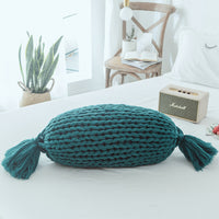 HKM-747155 Handmade Solid Color Wool Sofa Cushion with Acrylic Fabric