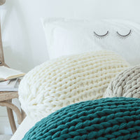 HKM-747155 Handmade Solid Color Wool Sofa Cushion with Acrylic Fabric