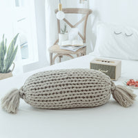 HKM-747155 Handmade Solid Color Wool Sofa Cushion with Acrylic Fabric