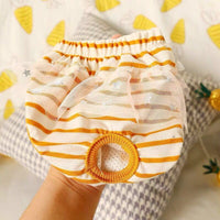 HKM-747539 Cute Princess Design Physiological Pants for Dogs - Available in Yellow and Gray, Sizes XS-XL