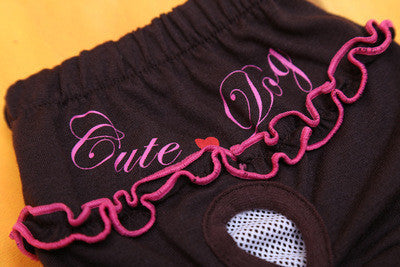 HKM-747539 Cute Princess Design Physiological Pants for Dogs - Available in Yellow and Gray, Sizes XS-XL