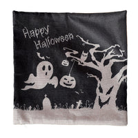 HKM-747667 Halloween-Themed Linen Plush Square Pillowcase - 43x43cm in Various Styles