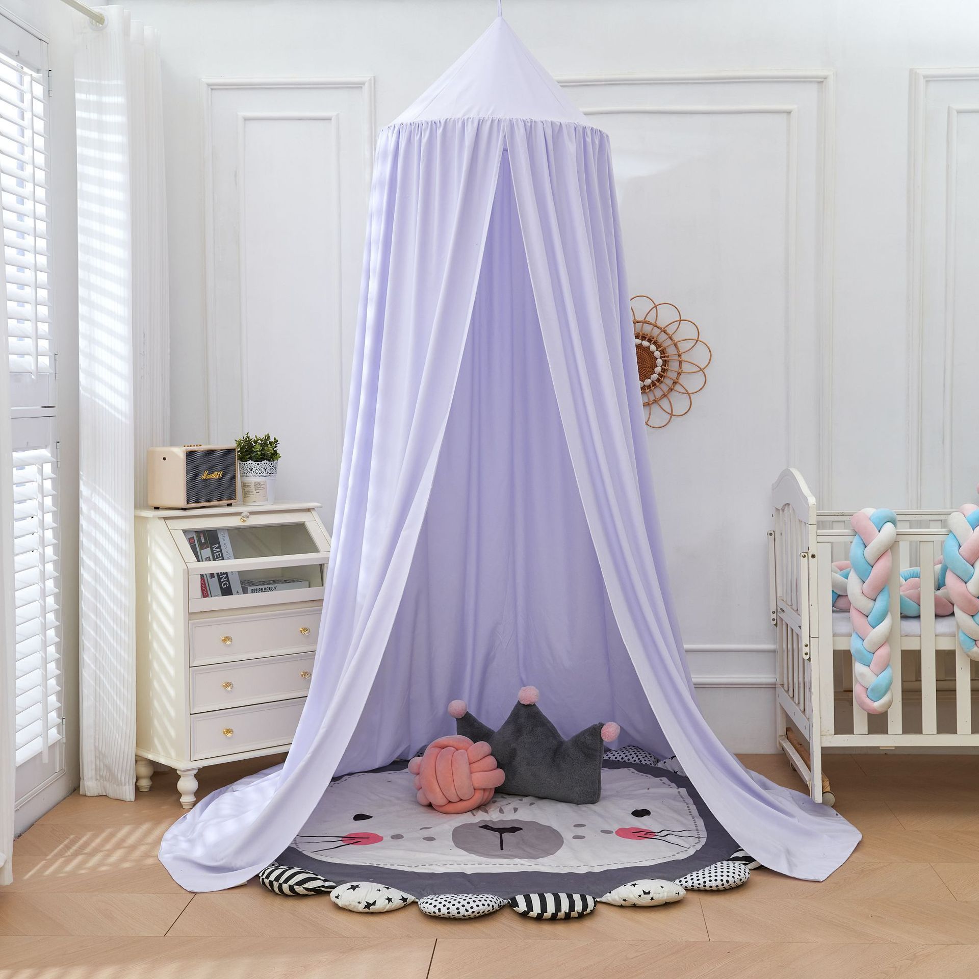 HKM-747667 Hanging Dome Mosquito Net for Baby Cot - Easy Installation, High-Density Polyester Fabric