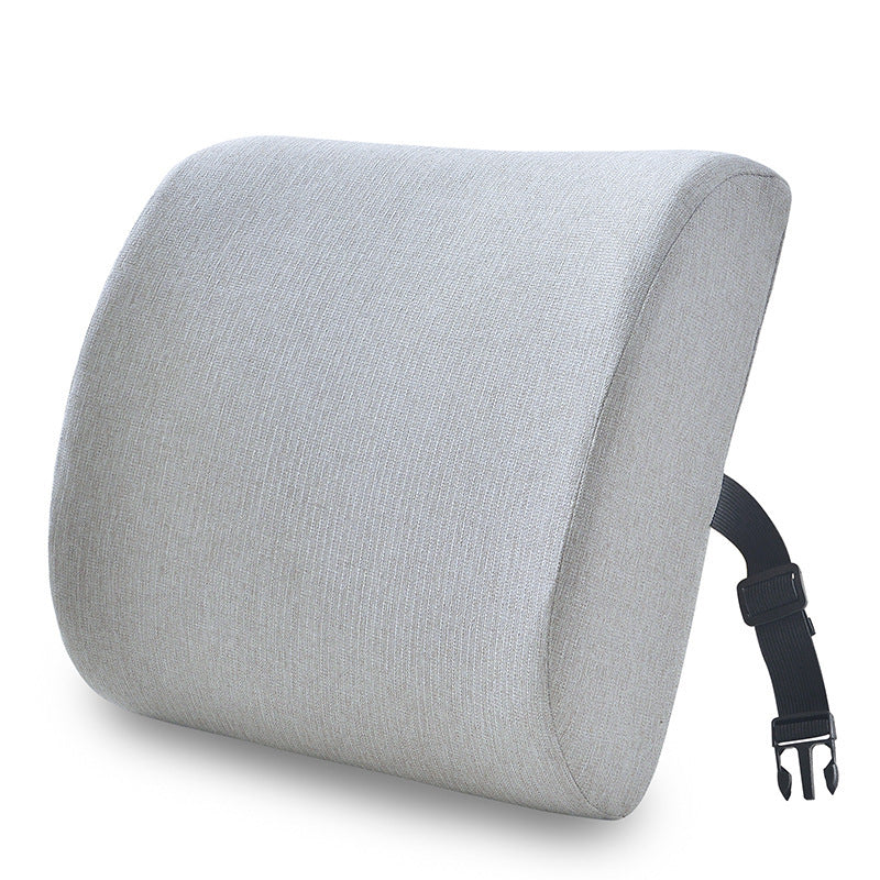 HKM-747667 Memory Foam Lumbar Support Cushion - Modern Solid Color Design