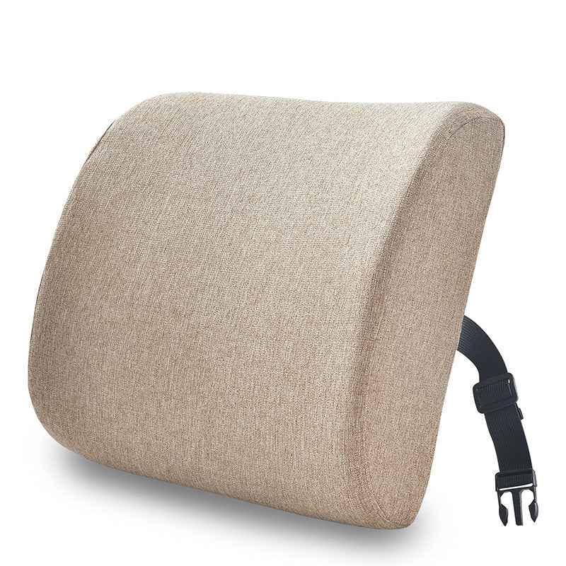 HKM-747667 Memory Foam Lumbar Support Cushion - Modern Solid Color Design