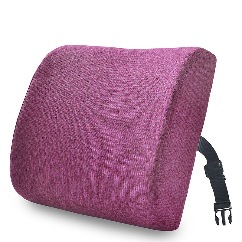 HKM-747667 Memory Foam Lumbar Support Cushion - Modern Solid Color Design