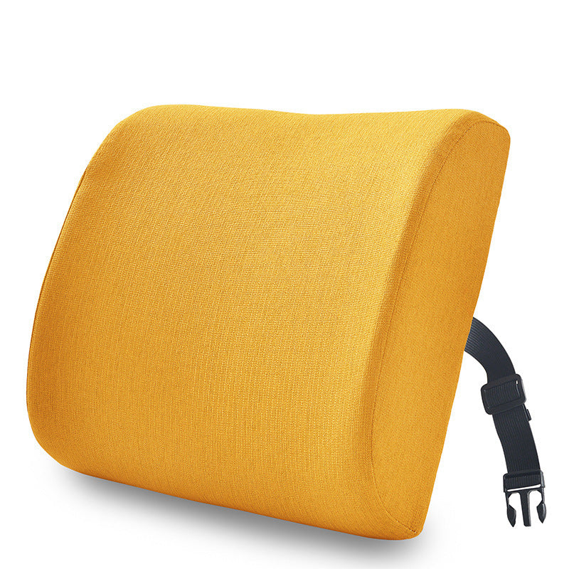 HKM-747667 Memory Foam Lumbar Support Cushion - Modern Solid Color Design