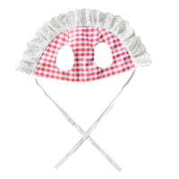 HKM-747859 Lace Faux Paw Corgi Teddy Sun Hat with Checkered Bib and Bow Tie Options