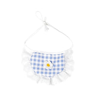 HKM-747859 Lace Faux Paw Corgi Teddy Sun Hat with Checkered Bib and Bow Tie Options