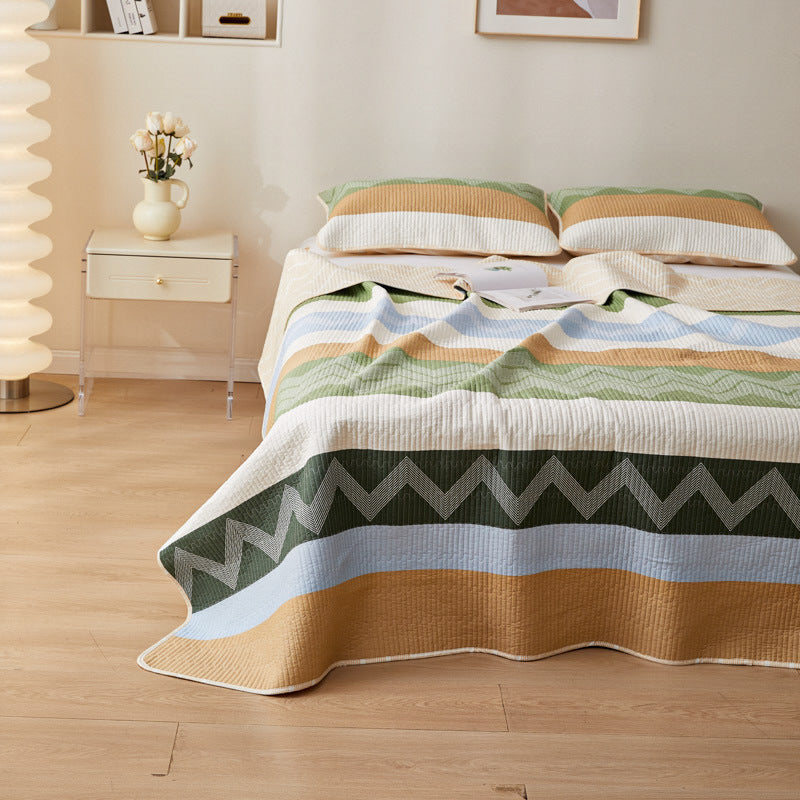 HKM-747859 Pure Cotton Printed Bed Sheet Set - Breathable Summer Design in Modern Style, Available in Two Sizes
