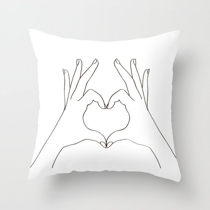 HKM-747987 Black and White Geometric Minimal-Line Pillowcase 45x45cm