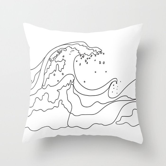 HKM-747987 Black and White Geometric Minimal-Line Pillowcase 45x45cm