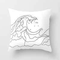 HKM-747987 Black and White Geometric Minimal-Line Pillowcase 45x45cm