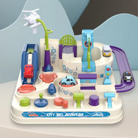 HKM-748115 2-in-1 Car Adventure Parking Lot with Rotary Elevator for Kids Age 3+ - Educational Building & Traffic Play Set
