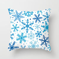 HKM-748179 Snowflake Digital Print Pillowcase in Peach Skin Velvet, 45x45CM