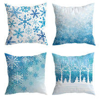 HKM-748179 Snowflake Digital Print Pillowcase in Peach Skin Velvet, 45x45CM