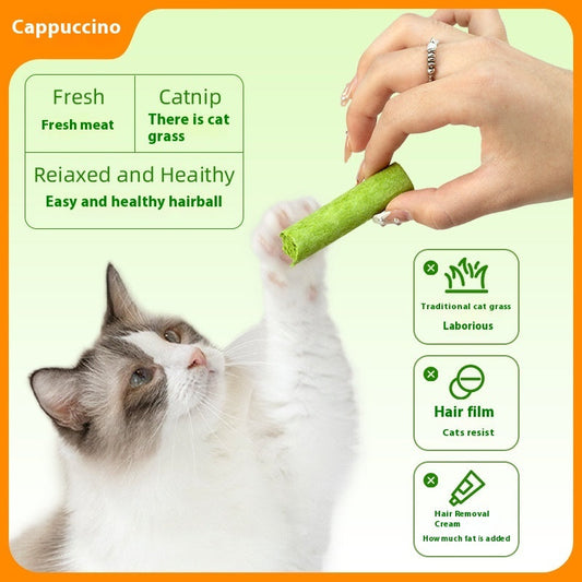 HKM-748307 Freeze-Dried Cat Grass Chicken Stick - Molar Rods for Hairball Control, 10/30/50/120pcs Variety Packs