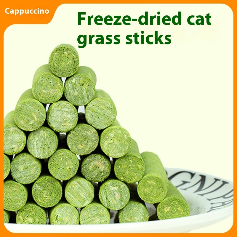 HKM-748307 Freeze-Dried Cat Grass Chicken Stick - Molar Rods for Hairball Control, 10/30/50/120pcs Variety Packs